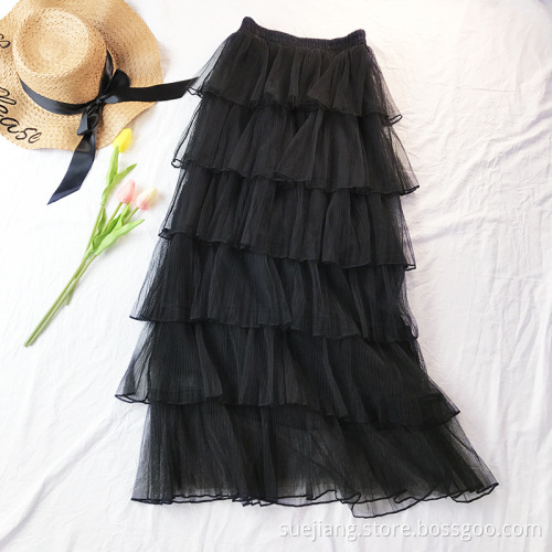Women Gauze Sweet and Temperament Ladies Bubble Skirt
